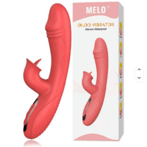 Pink dual-stimulation vibrator with a rabbit design and its packaging box.