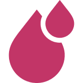 Pink liquid icon on black background.