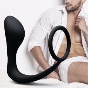 Modern black wearable adult toy with a sleek design.