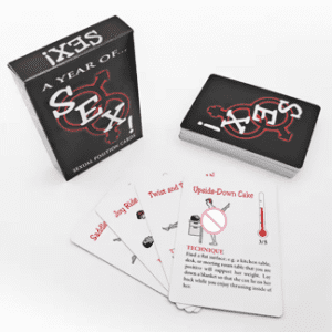 A card game called 'I EXES' with playing cards and rule cards.